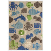 KinderLOOM Ocean World Grey Kids Rug