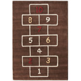 KinderLOOM Hopscotch Brown Kids Rug
