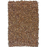 Leather Shag Dark Brown Rug