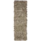 Leather Shag Beige Rug