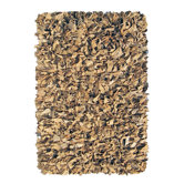 Leather Shag Beige Rug