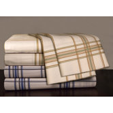 300 Thread Count Printed Plaid Sateen Sheet Set