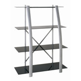 Regal "Ram" in Aluminium / Schwarz mit 4 Ablagen