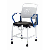 Ulm Shower Commode Chair in Grey / Blue
