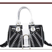 Faux Leather Handbag Pet Carrier in Black and White