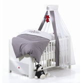 Kombikinderbett "Rock Star Baby" in Wei&szlig; / Grau / Rot