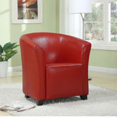 Seattle Leather Tub Chair in Red