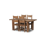 Calgary 5 Piece Solid Oak Extending Dining Set with full timber dining chair