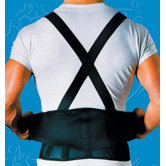 Back Belt with Suspenders in Black