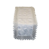 Flower Bow Embroidered Lace Design Table Runner