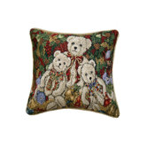 Seasonal Bear Design Cushion Cover