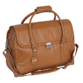 Sondrio Leather Travel Satchel in Brown