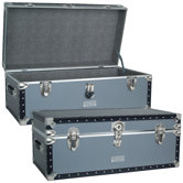 Classic Silver Trunk with Black Binding