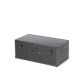 Barracks Footlocker Trunk in Black with Black Binding