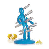The Ex 2nd Edition Five Piece Knife Set with Holder in Blue (Set of 5)
