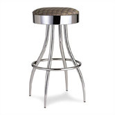 29.5" Donovan Swivel Barstool with Uphostered Chrome Seat
