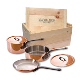 M'Heritage Stainless Steel 5-Piece Cookware Set with Crate