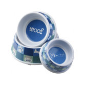 Meow No-Tip Melamine Dish in Blue