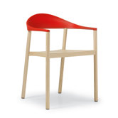 Monza Armchair with Traffic Red Back Rest