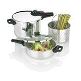 Splendid 5 Piece Stainless Steel 2-in-1 Multi-Pressure Cooker Set