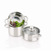 Commercial 2-qt. Stainless Steel Double Boiler with Lid