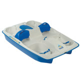 Sun Slider Five Person Pedal Boat with Adjustable Seats and Stainless Steel Package in Cream / Blue