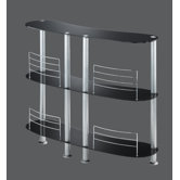 Bartisch "Dunja" in Silber / Schwarz / Chrom