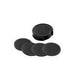Florentine Napa Deluxe Round Coaster Set in Black