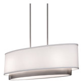 Scandia Three Light Oval Chandelier in Brushed Nickel