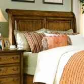 Blue Ridge Retreat Sleigh Headboard In Distressed Chestnut Oak