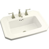 Kathryn Self-Rimming Bathroom Sink in Biscuit with 8" Centers