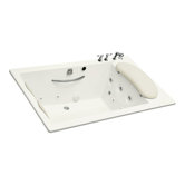 RiverBath Quadrangle Whirlpool Bath Tub with Chromatherapy