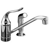 Coralais Single Handle Single Hole Kitchen Sink Faucet with Side Spray