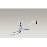 Coralais 10 In. Swing Kitchen Sink Faucet with Lever Handle, Ground Joints, Escutcheon Plate and Aerator, Polished Chrome