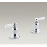 Bancroft Deck-Mount High-Flow Bath Valve Trim with White Ceramic Lever Handles, Valve Not included