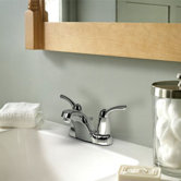 Adler Two Handle Centerset Low Arc Bathroom Faucet
