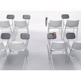 Alexa Chair with Tablet Arm with Painted Aluminium Frame