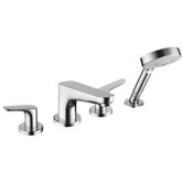 Focus Double Handle Deck Mount Roman Tub Set Trim with Handshower
