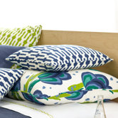 Graphic Traffic Links 18" Decorative Pillow in Indigo