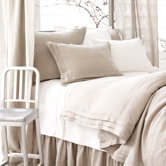 Natural Pleated Linen Bedding Collection