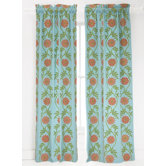 Edelweiss Crewel Window Panel in Aqua