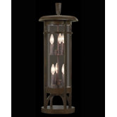 Aspen Six Light Outdoor Pier Mount Lanternin Dark Roan Patina
