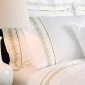 Sateen Embroidered 400 Thread Count Pilllow Case in Fern