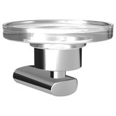 HansaRonda Soap Dish Holder with Clear Crystal Dish in Chrome