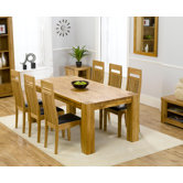 Madrid Chunky Solid Oak Dining Table with Monte Carlo Chairs
