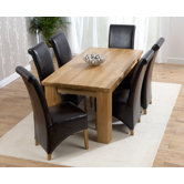 Barcelona Solid Oak Dining Table with Chairs