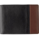 Dividends Super Slim Wallet in Black and Dark Mahogany Waxhide