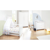 3-tlg. Kinderzimmer Set "Puro" in Wei&szlig; lasiert