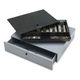 Sparco Removable Tray Cash Drawer, Gray