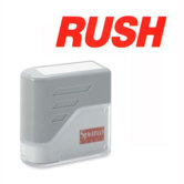 RUSH Title Stamp, 1-3/4"x5/8", Red Ink